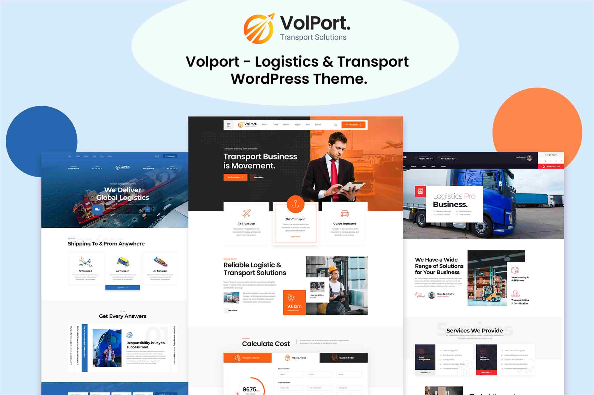 Download Volport - Logistics & Transport WordPress Theme + RTL GPL WordPress Plugin
