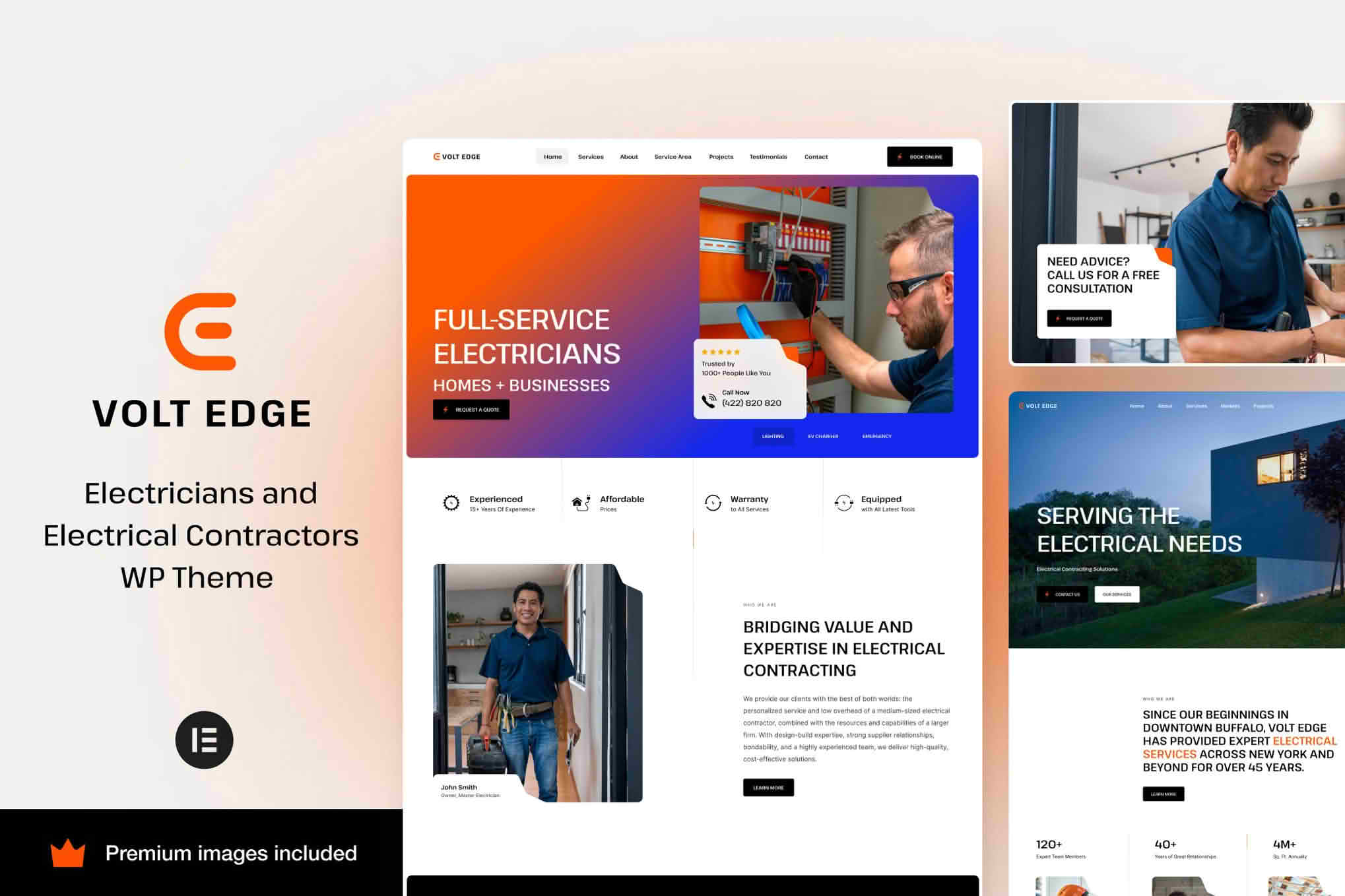 VoltEdge – Electrician Electrical Repair WordPress Theme