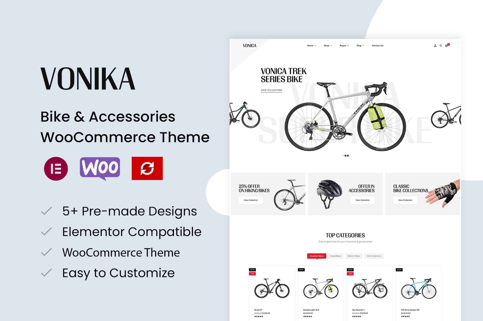 Download Vonica - Bike & Accessories WooCommerce Theme GPL WordPress Plugin