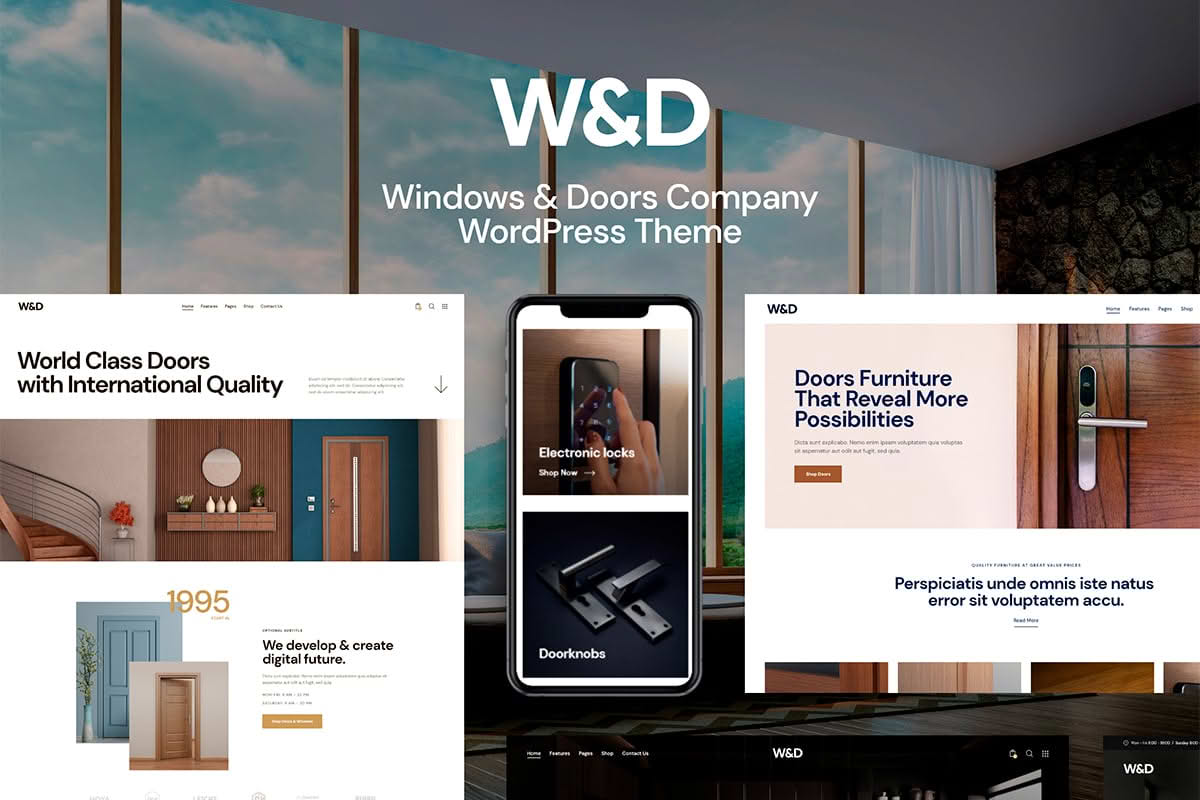 Download W&D - Windows & Doors Theme GPL WordPress Plugin