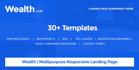 Download Wealth - Multi Purpose Landing Page WordPress Theme GPL WordPress Plugin