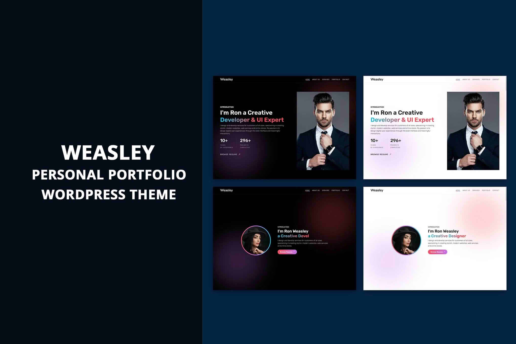 Download Weasley – Personal Portfolio WordPress Theme GPL WordPress Plugin