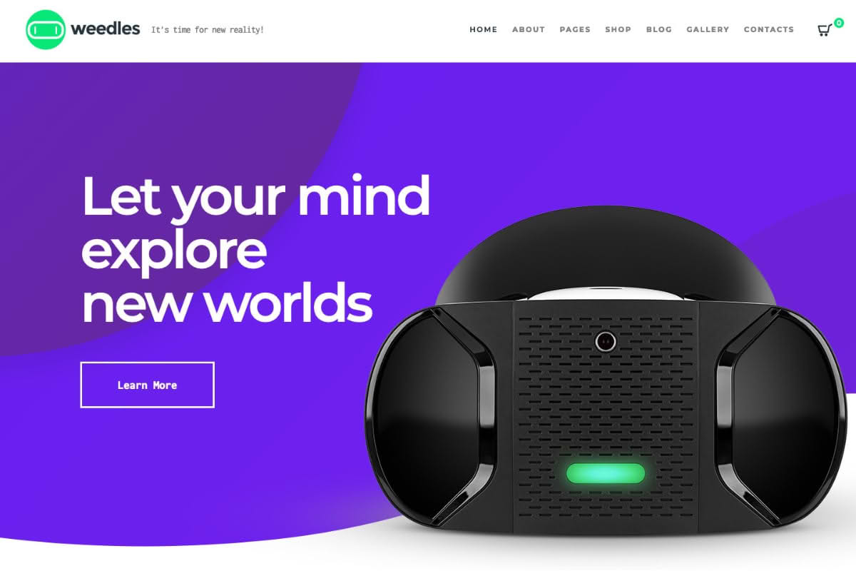 Download Weedles | Virtual Reality Landing Page & Store WordPress Theme GPL WordPress Plugin
