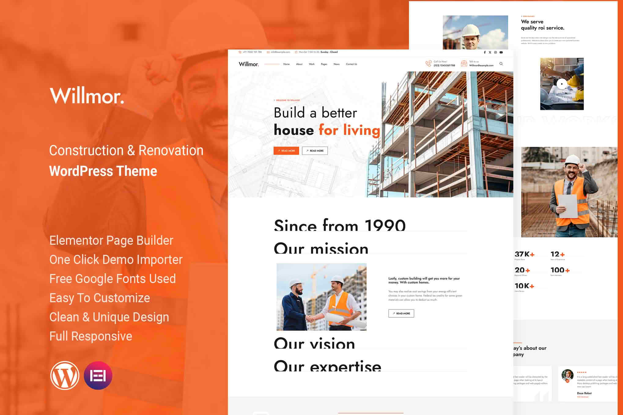 Download Willmor - Construction & Renovation WordPress Theme GPL WordPress Plugin