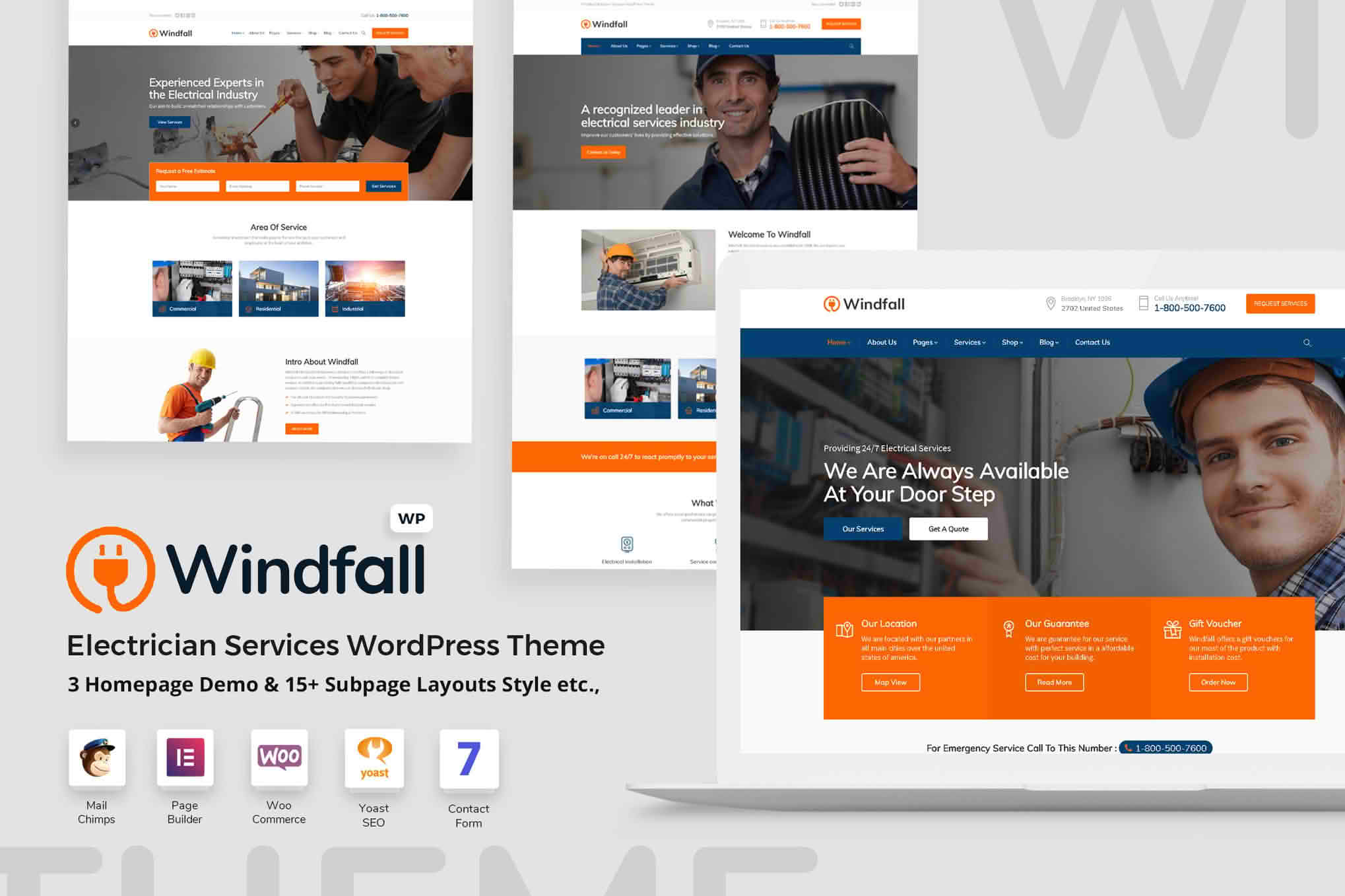 Download Windfall - Electrician Services WordPress Theme GPL WordPress Plugin