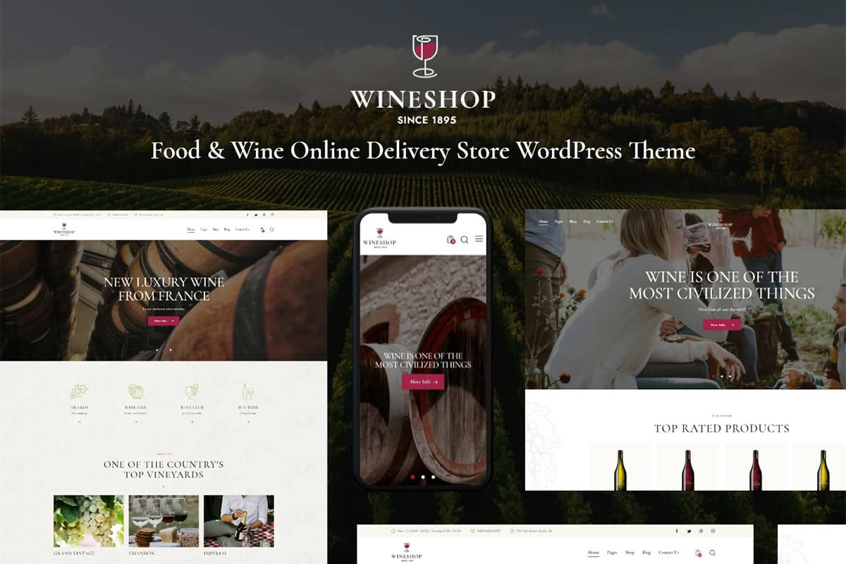 Download WineShop - Food & Wine Online Delivery Store WordPress Theme GPL WordPress Plugin