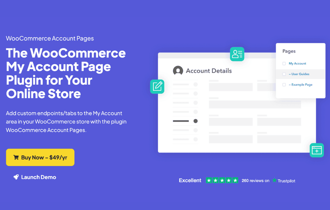 Download WooCommerce Account Pages