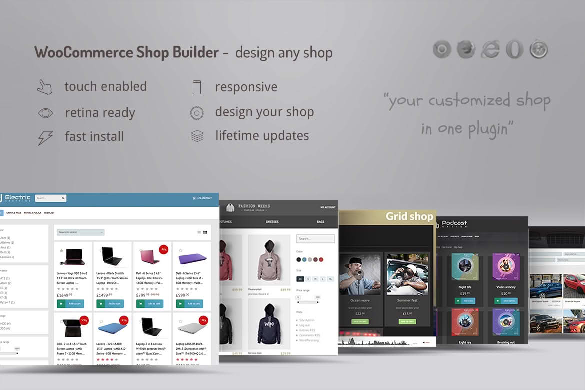 Download WooCommerce shop page builder