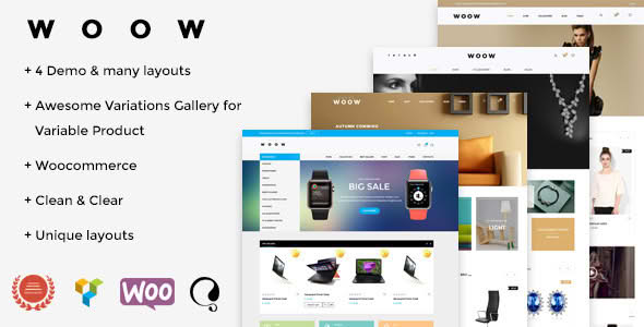 Download WOOW - Responsive WooCommerce Theme GPL WordPress Plugin