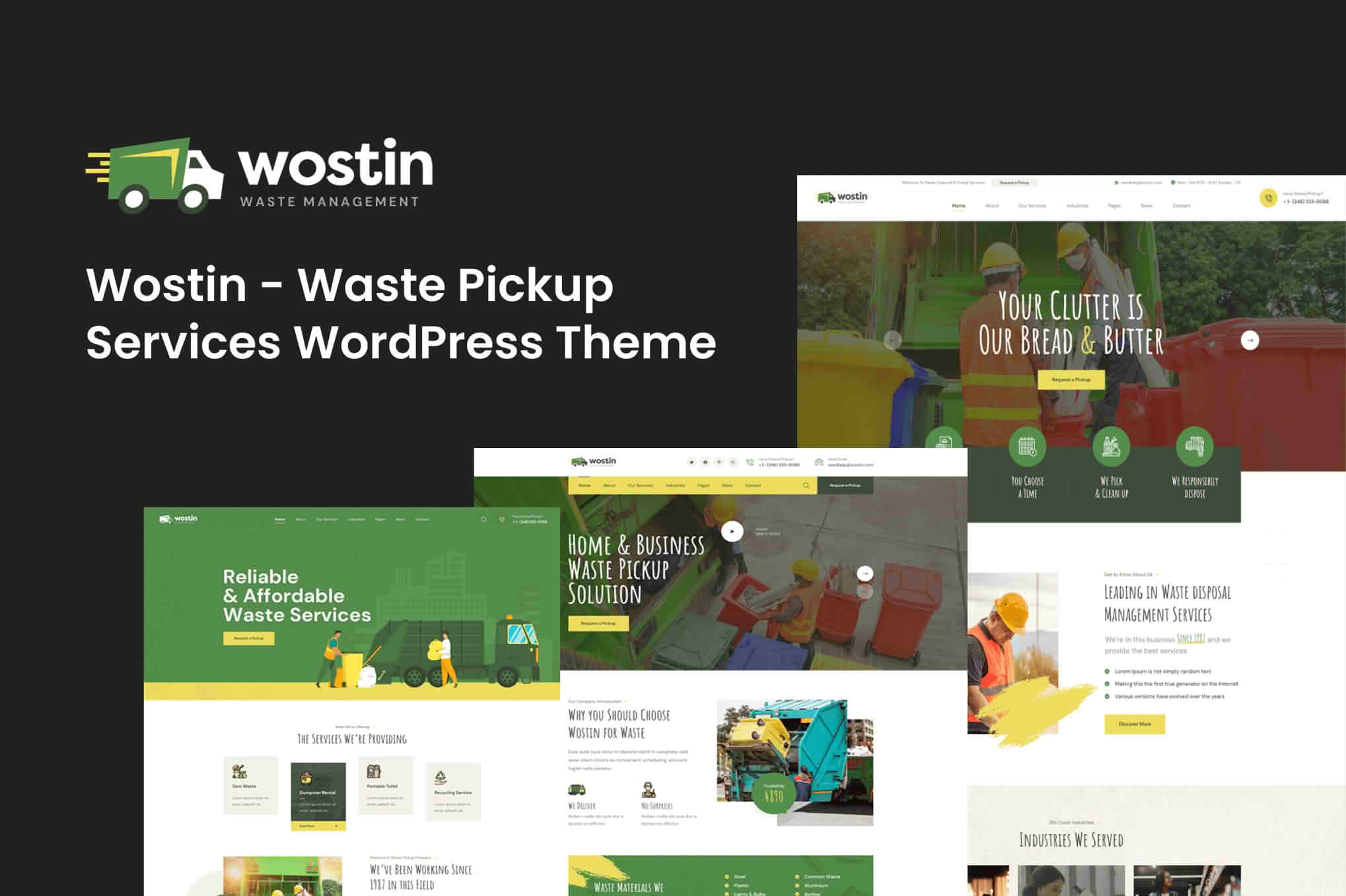 Wostin - Waste Pickup Services WordPress Theme