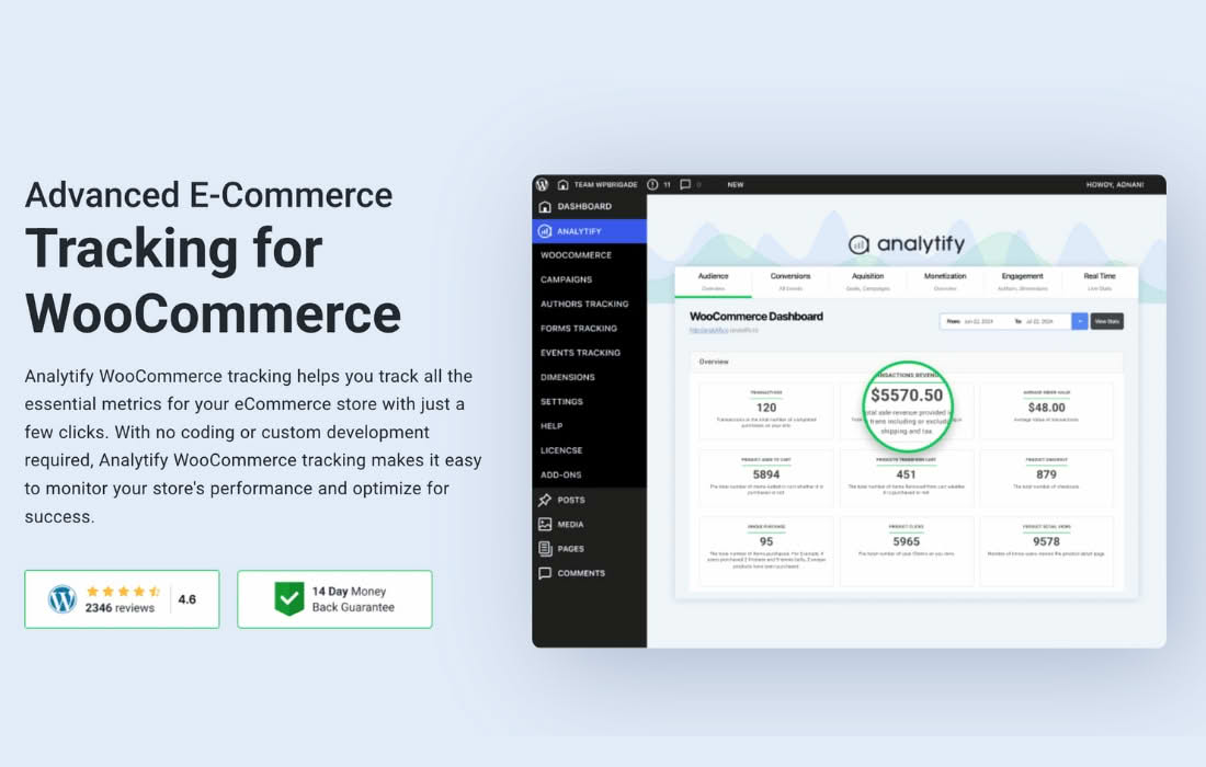 Download Analytify Pro WooCommerce