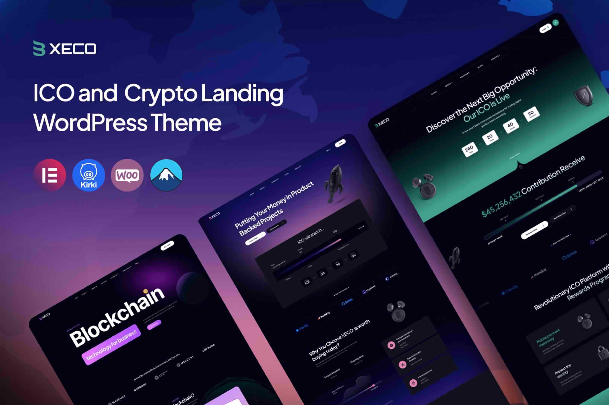 Download Xeco - ICO & Crypto Landing WordPress Theme GPL WordPress Plugin