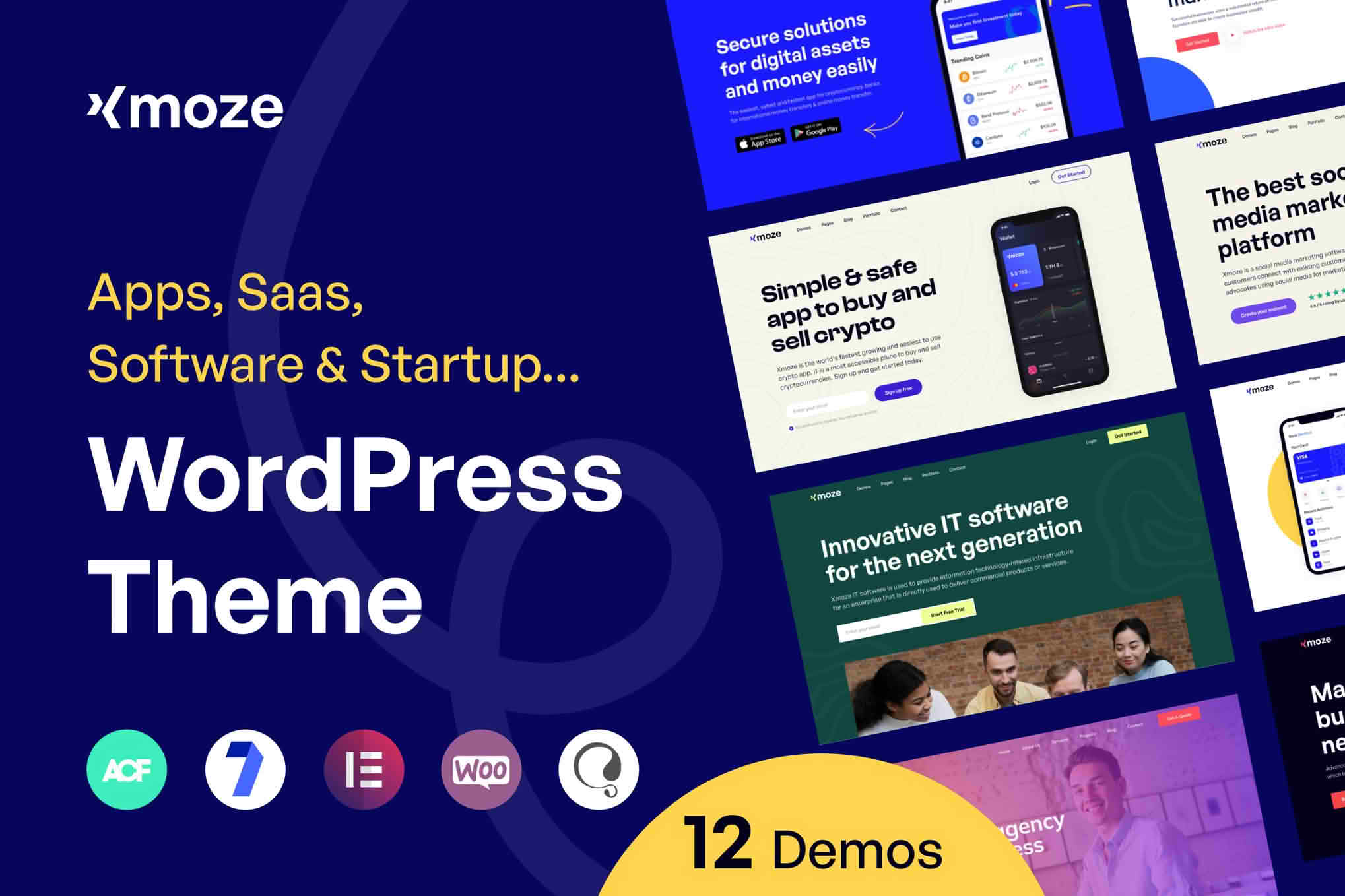 Download Xmoze - Saas Software Startup WordPress GPL WordPress Plugin