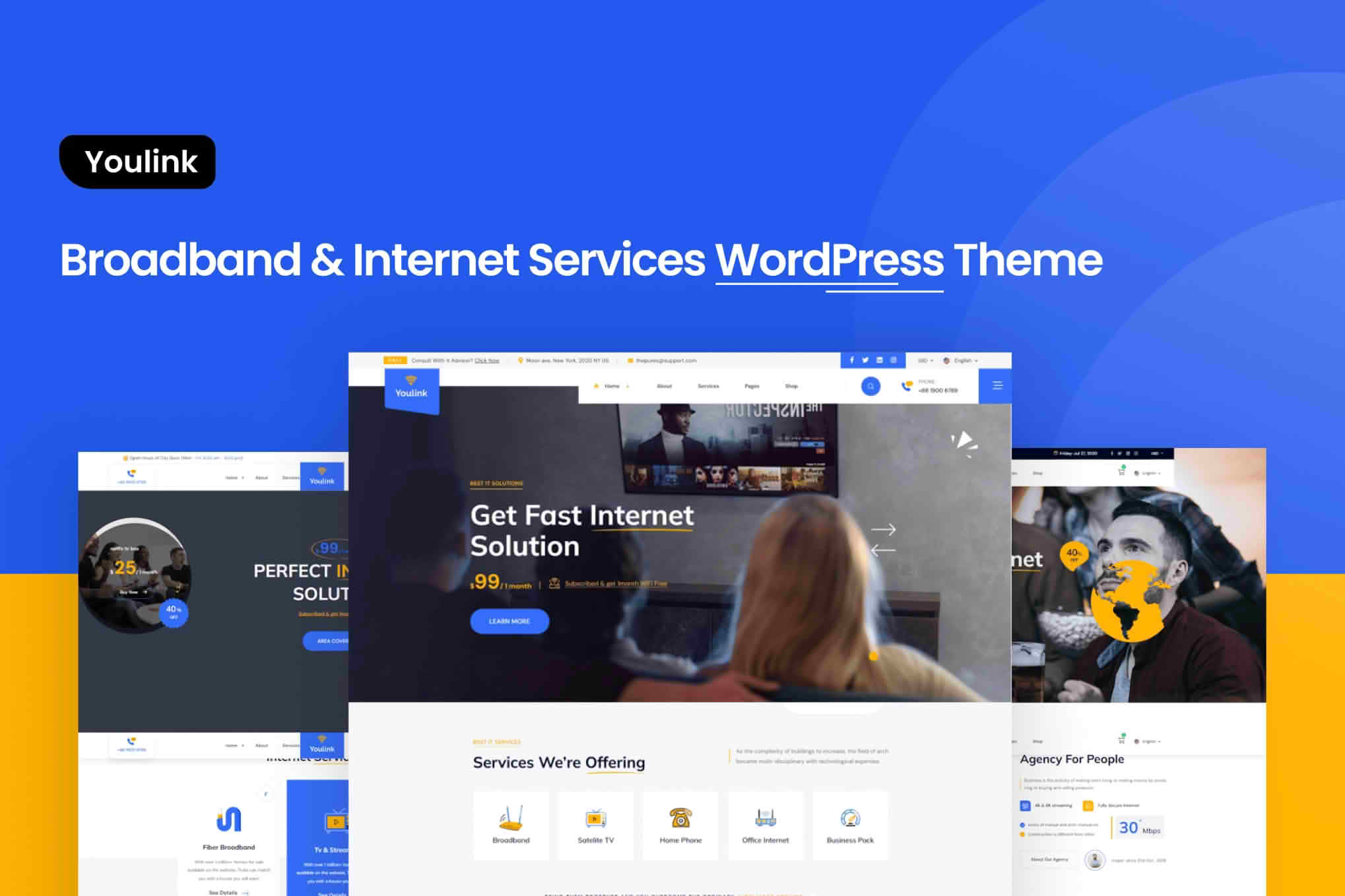 Download Youlink - Broadband & Internet Services WordPress Theme GPL WordPress Plugin