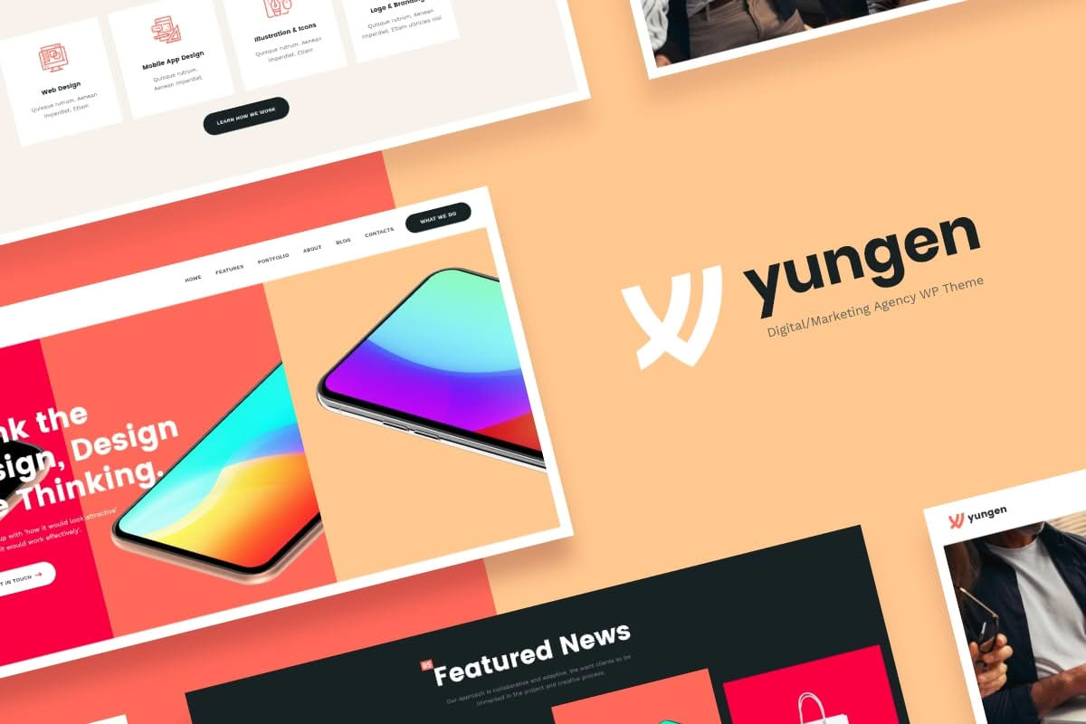 Download Yungen | Modern Digital Agency Business WordPress Theme GPL WordPress Plugin