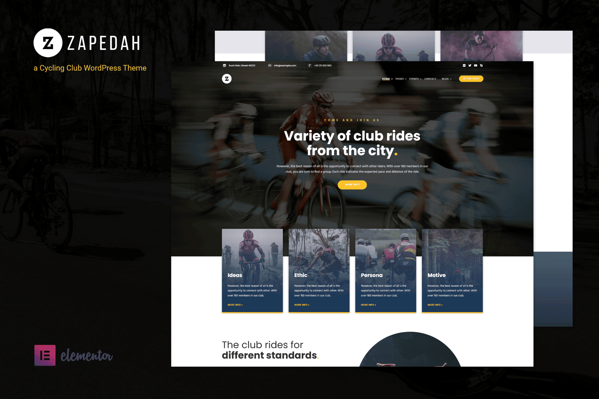 Download Zapedah - Cycling Club WordPress Theme GPL WordPress Plugin