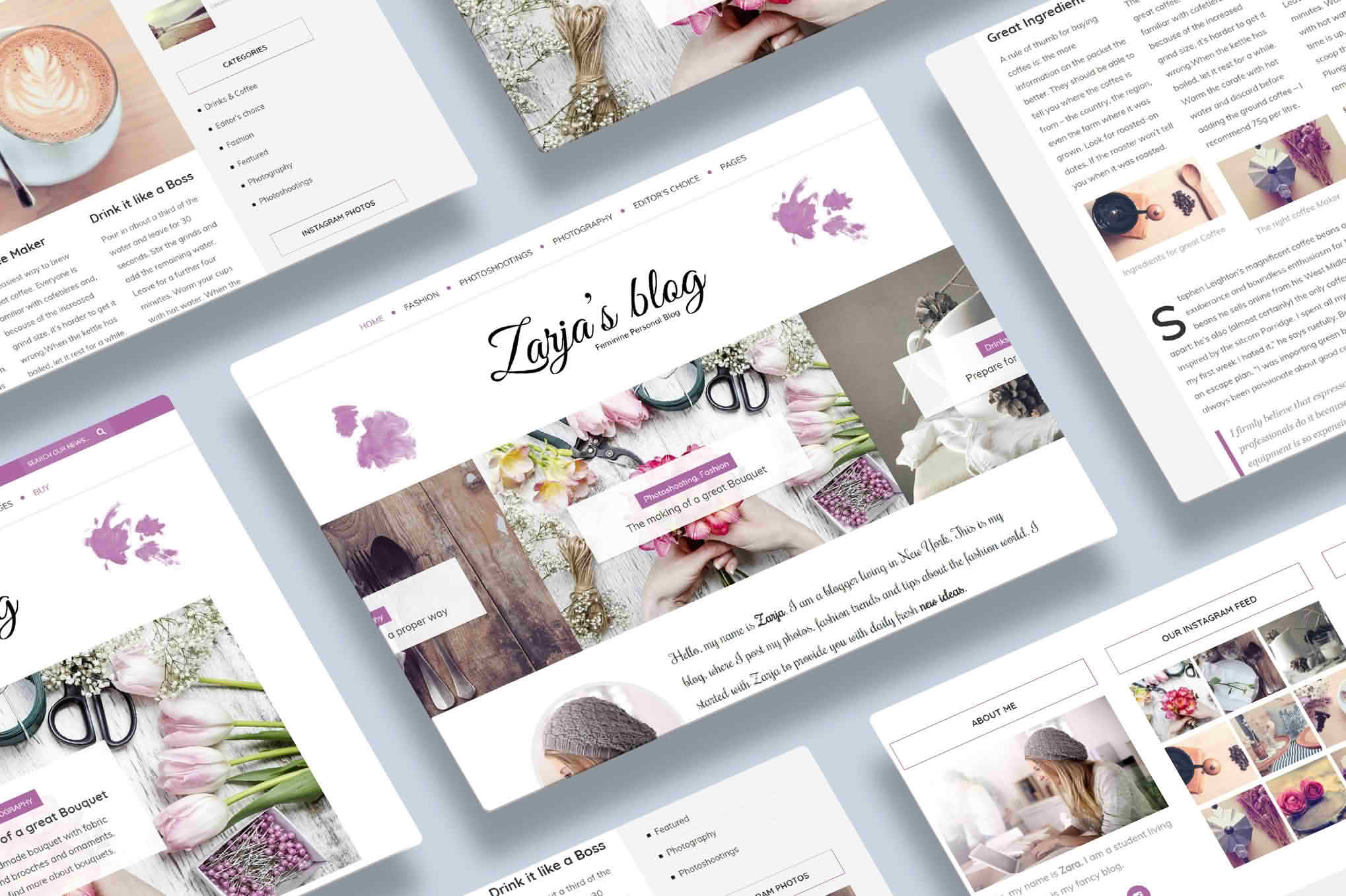 Download Zarja - Feminine WordPress Blog Theme GPL WordPress Plugin