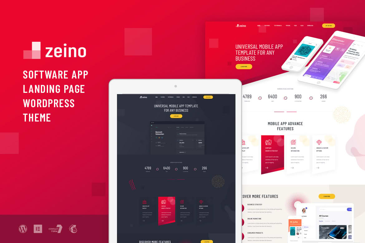 Download Zeino - App Landing WordPress Theme GPL WordPress Plugin