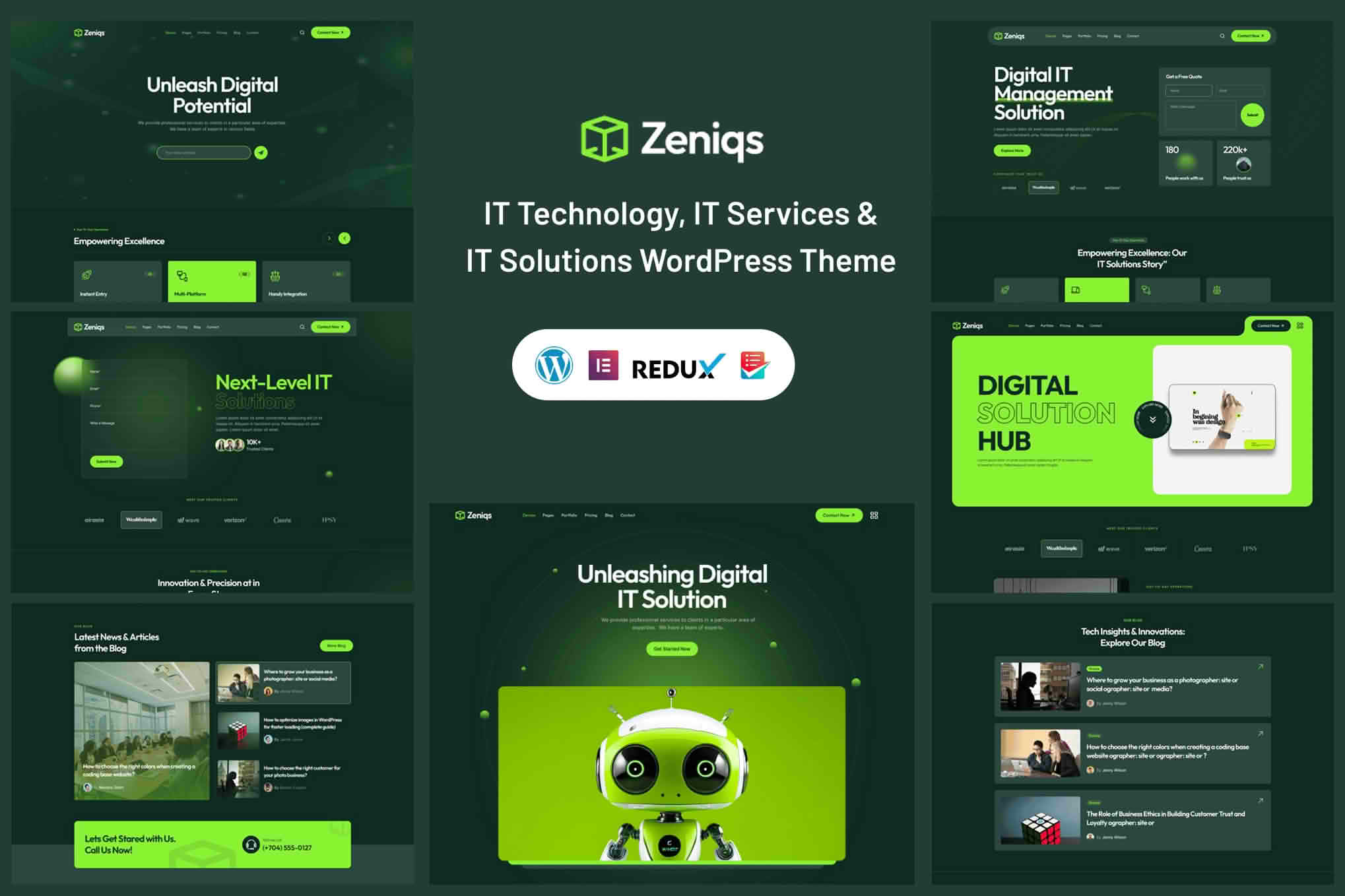 Zeniqs IT - Technology and IT Solutions WordPress Theme