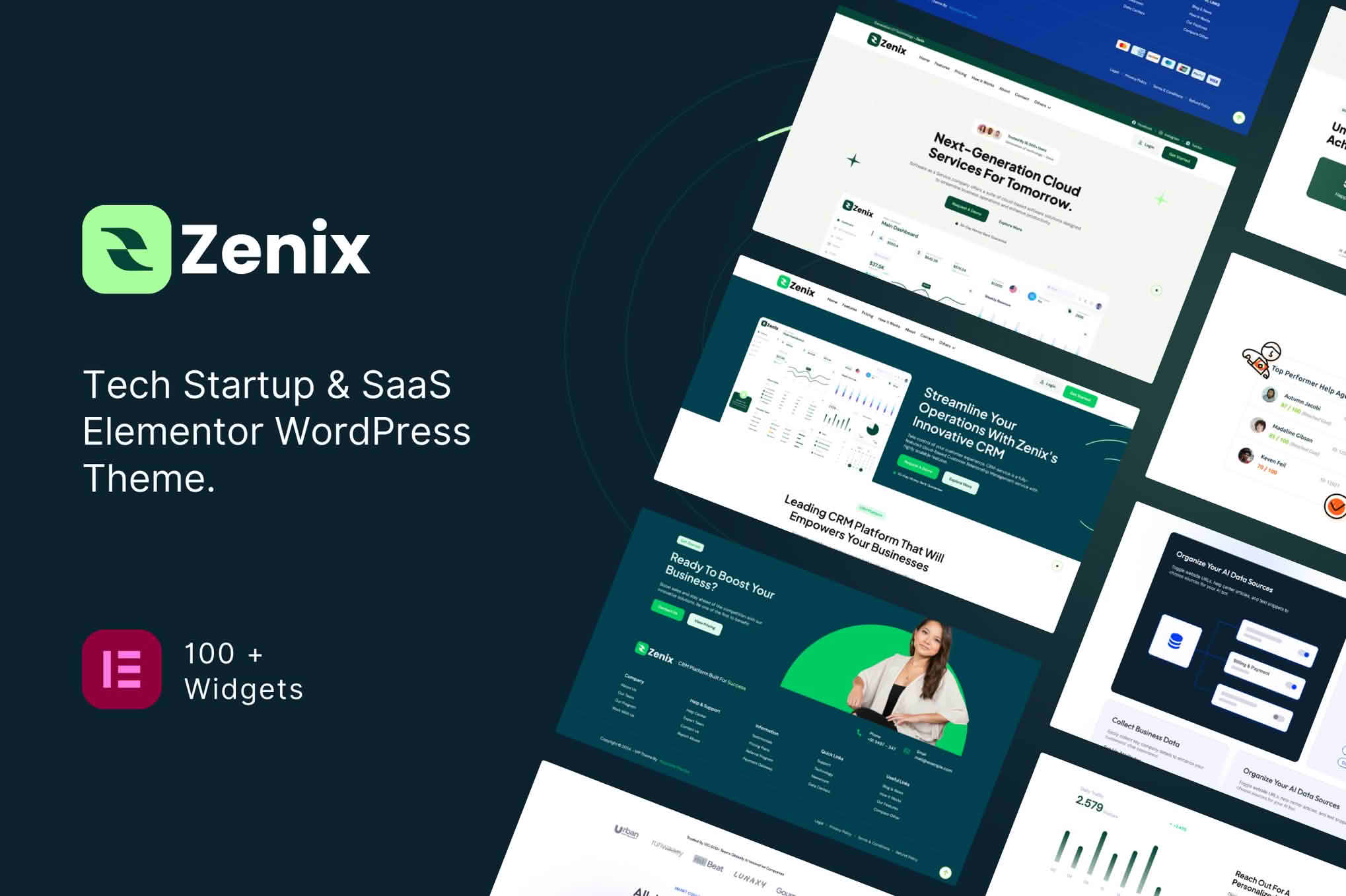 Zenix - Tech Startup & SaaS Elementor WordPress Theme
