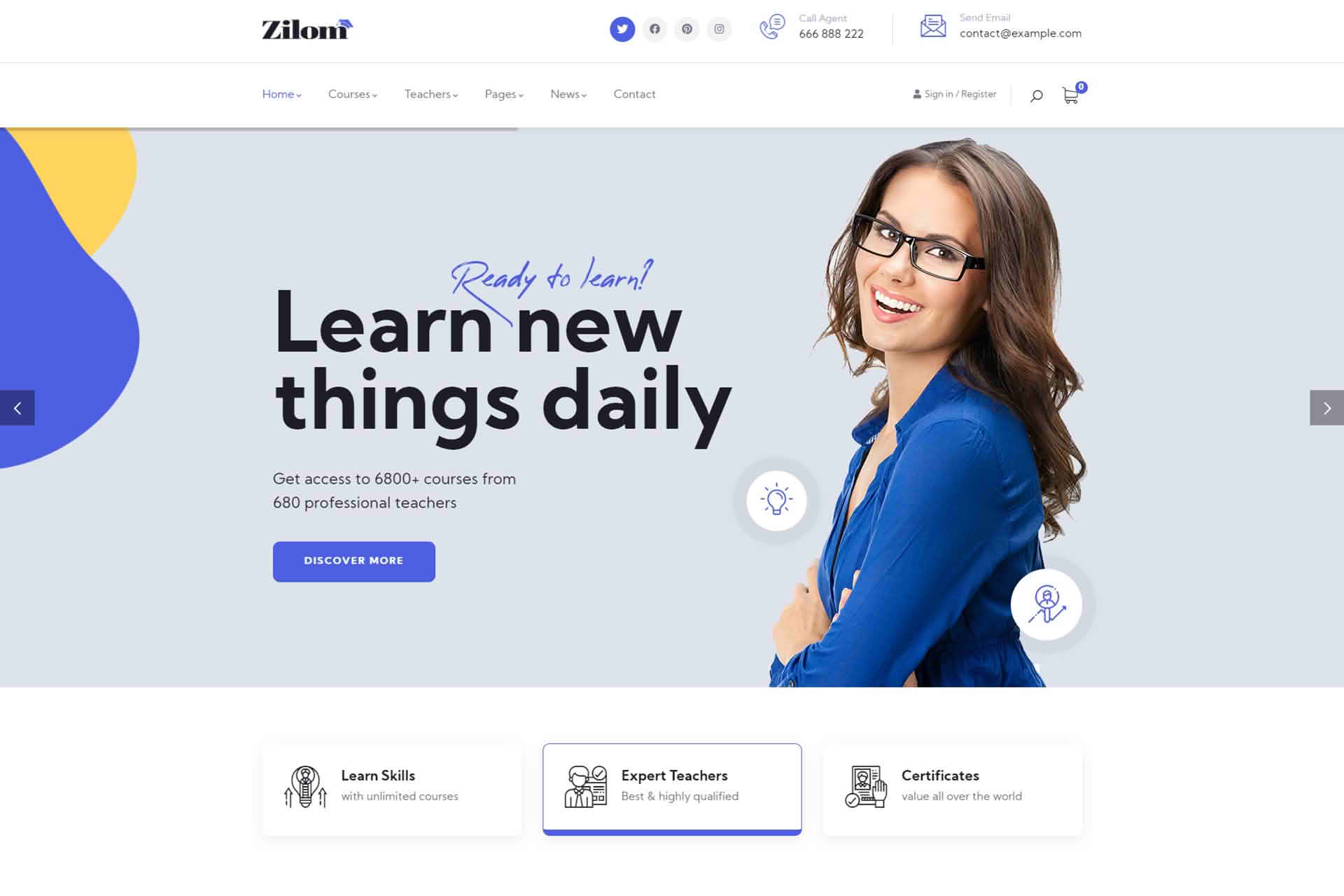 Download Zilom - Online Education Learning WordPress Theme GPL WordPress Plugin
