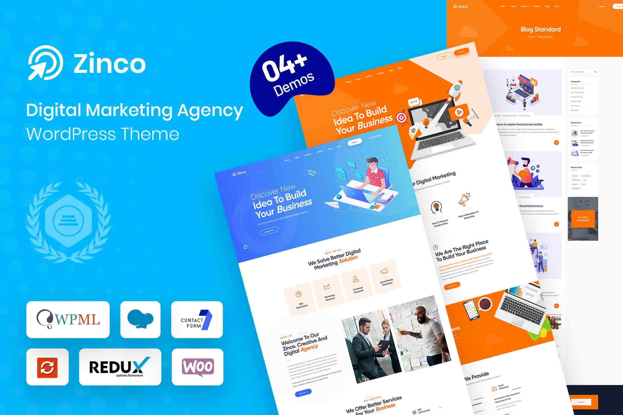 Download Zinco - Digital Marketing Agency WordPress Theme GPL WordPress Plugin