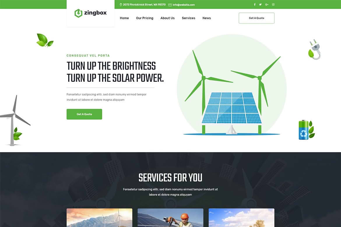 Download Zingbox – Wind & Solar Energy WordPress Theme GPL WordPress Plugin